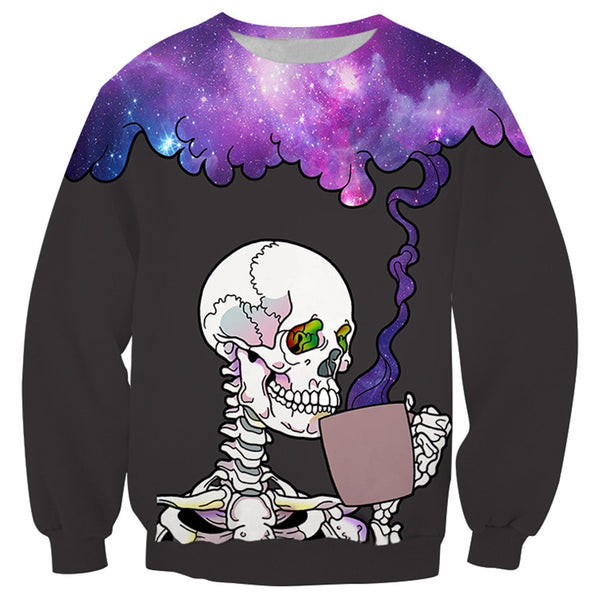 Halloween hoodies oversized Streetwear Casual 3D Skull Printed Halloween 2019 Sweatshirts